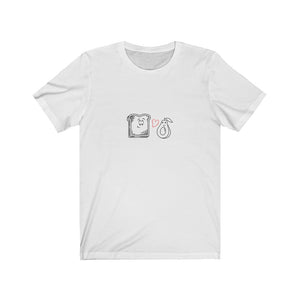 avocado toast vegan shirts black characters with red heart on white premium cotton